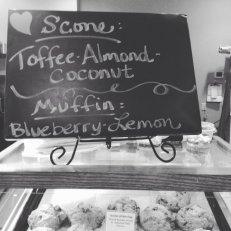 Toffee Almond Coconut Scone and Blueberry Lemon Muffin