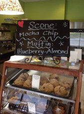 Mocha Chip Scones and Blueberry Almond Muffins