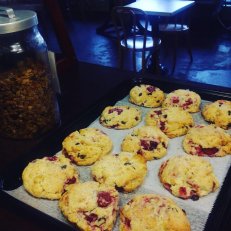 Raspberry Chocolate Chip Scones & Blueberry Lemon Muffins