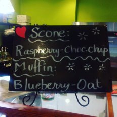 Raspberry Chocolate Chip Scones & Blueberry Oat Muffin