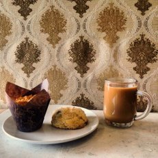 Orange Chocolate-Chip Scone & Blueberry Vanilla Muffin