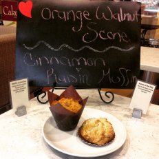 Orange Walnut Scone and Cinnamon Raisin Muffins
