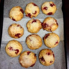 Cherry Coconut Scones and Raspberry Chocolate Chip Muffins