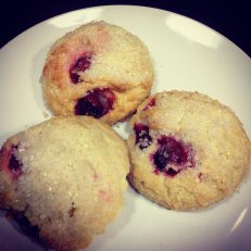 Cherry Almond muffin and Cranberry Vanilla scone.